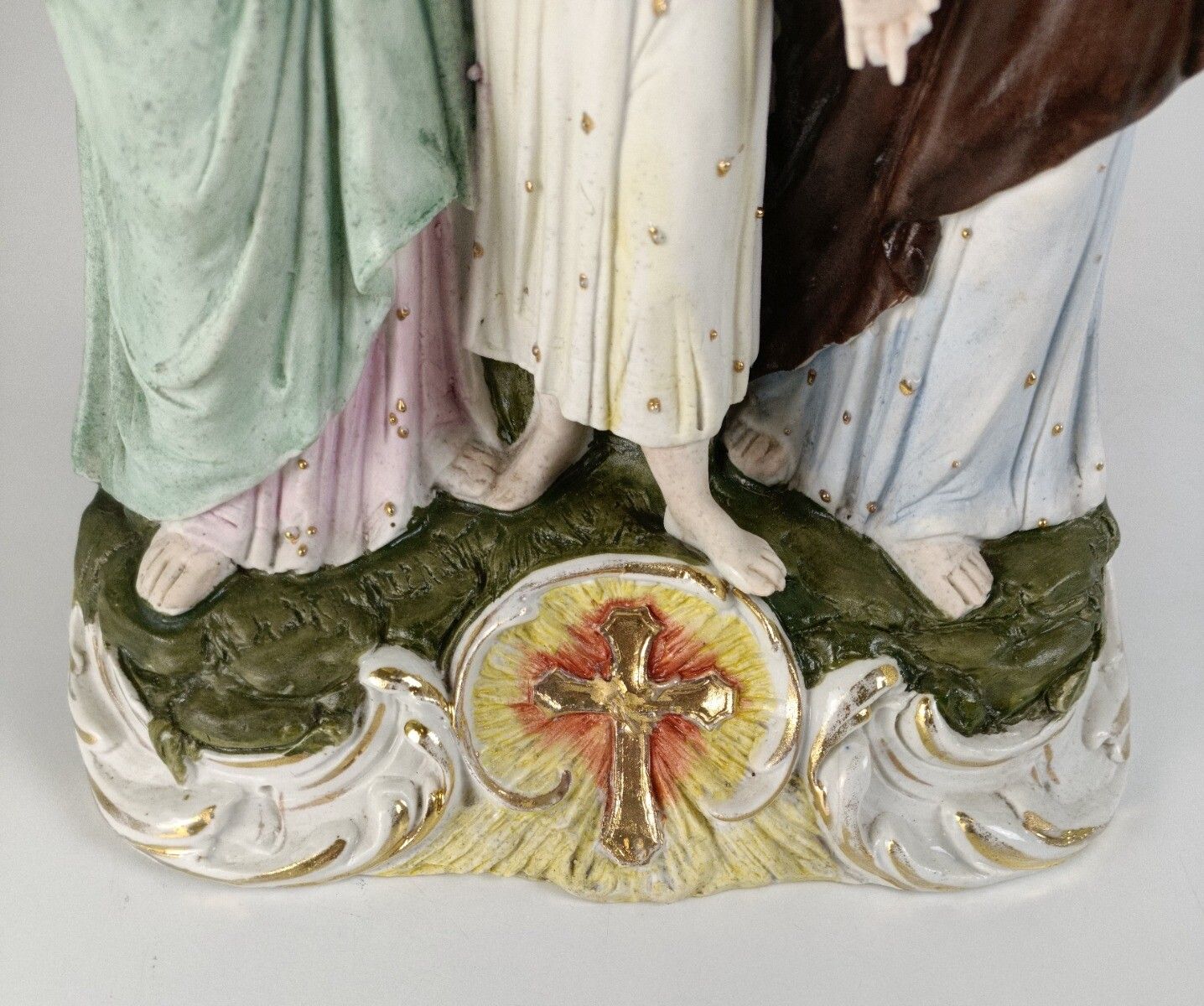 Statue Holy Family Porcelain Saint Joseph Infant Jesus Virgin Mary Vintage Polyc photo vinterior
