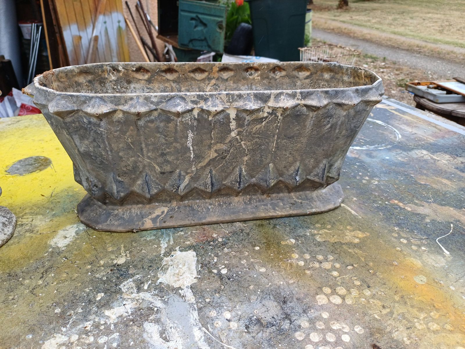 Pair Of Enamelled Cast Iron Planters From 1900 From Charleville Mézières photo for sale