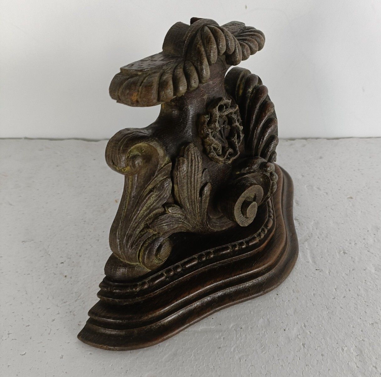 Gorgeous Antique Wooden Ornament Pediment Corbel Hand Carved Ornate Small photo buy