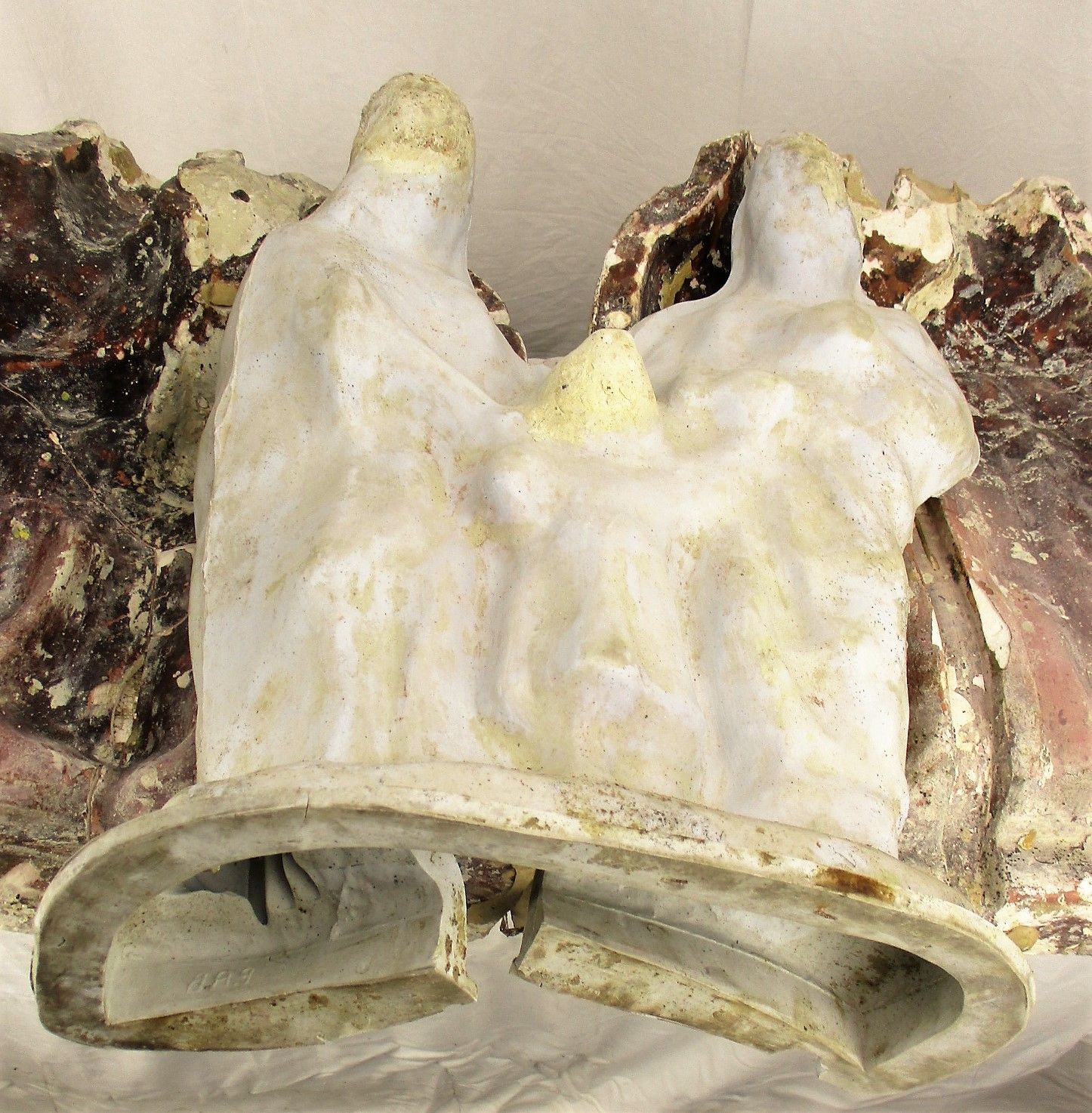 Antique Mold For Plaster Statue Holy Family Large Religious Authentic Heavy