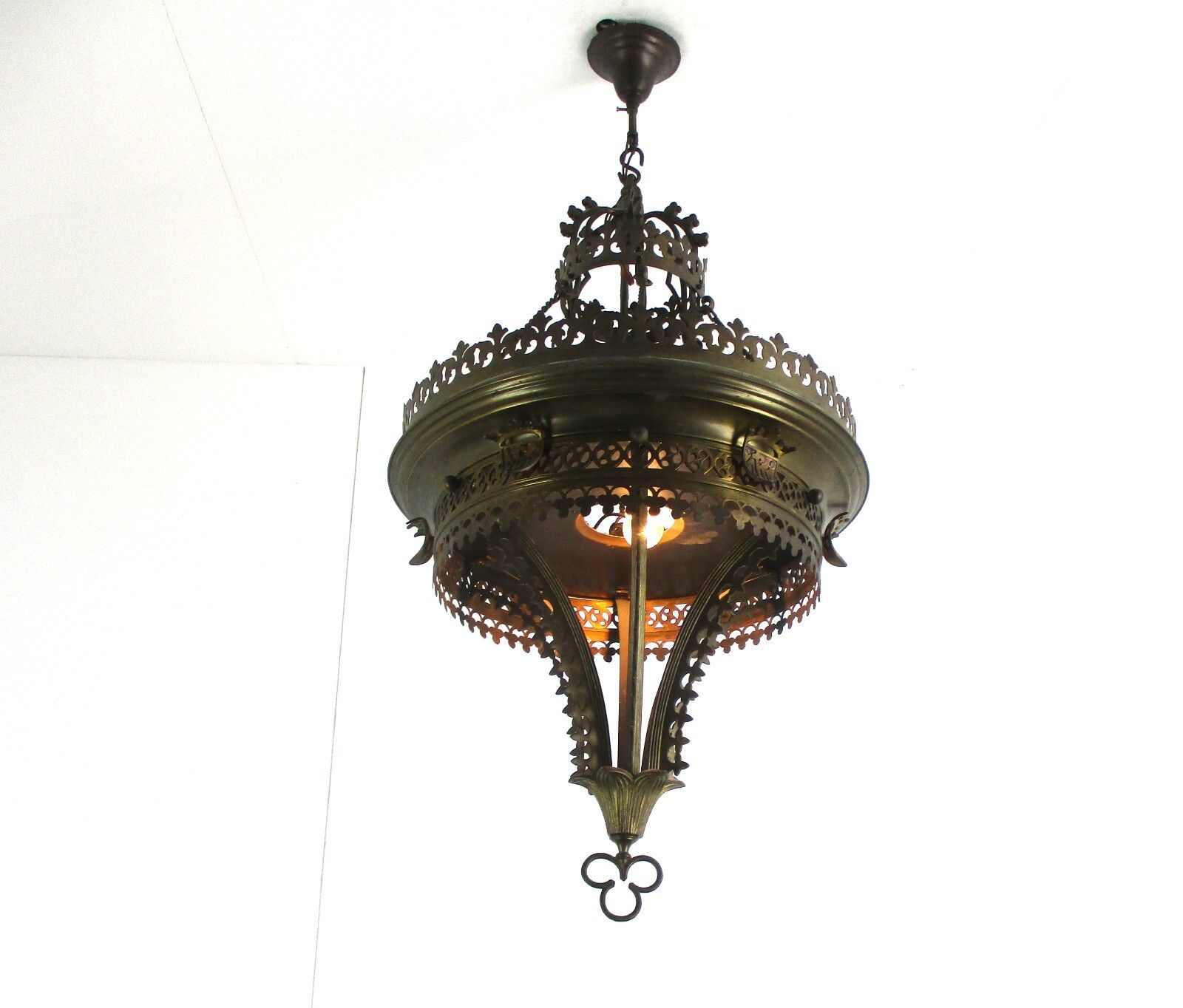 Gothic Ornate Brass Bronze 1 Light Chandelier Revival Empire Antique  Wow photo furniture