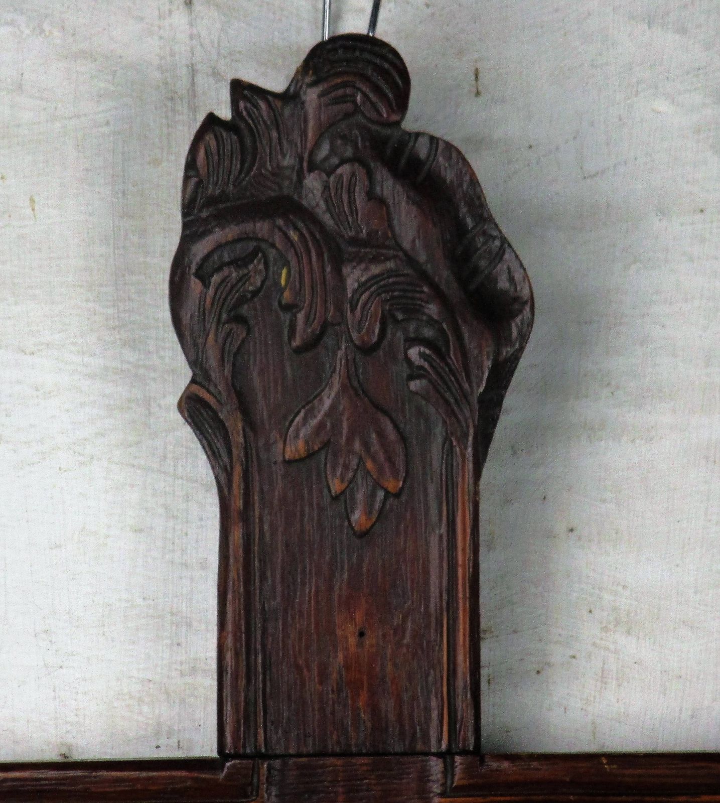 French Vintage Ornate Hand Carved Wood Oak Hanging Crucifix Cross Jesus Christ C photo for sale