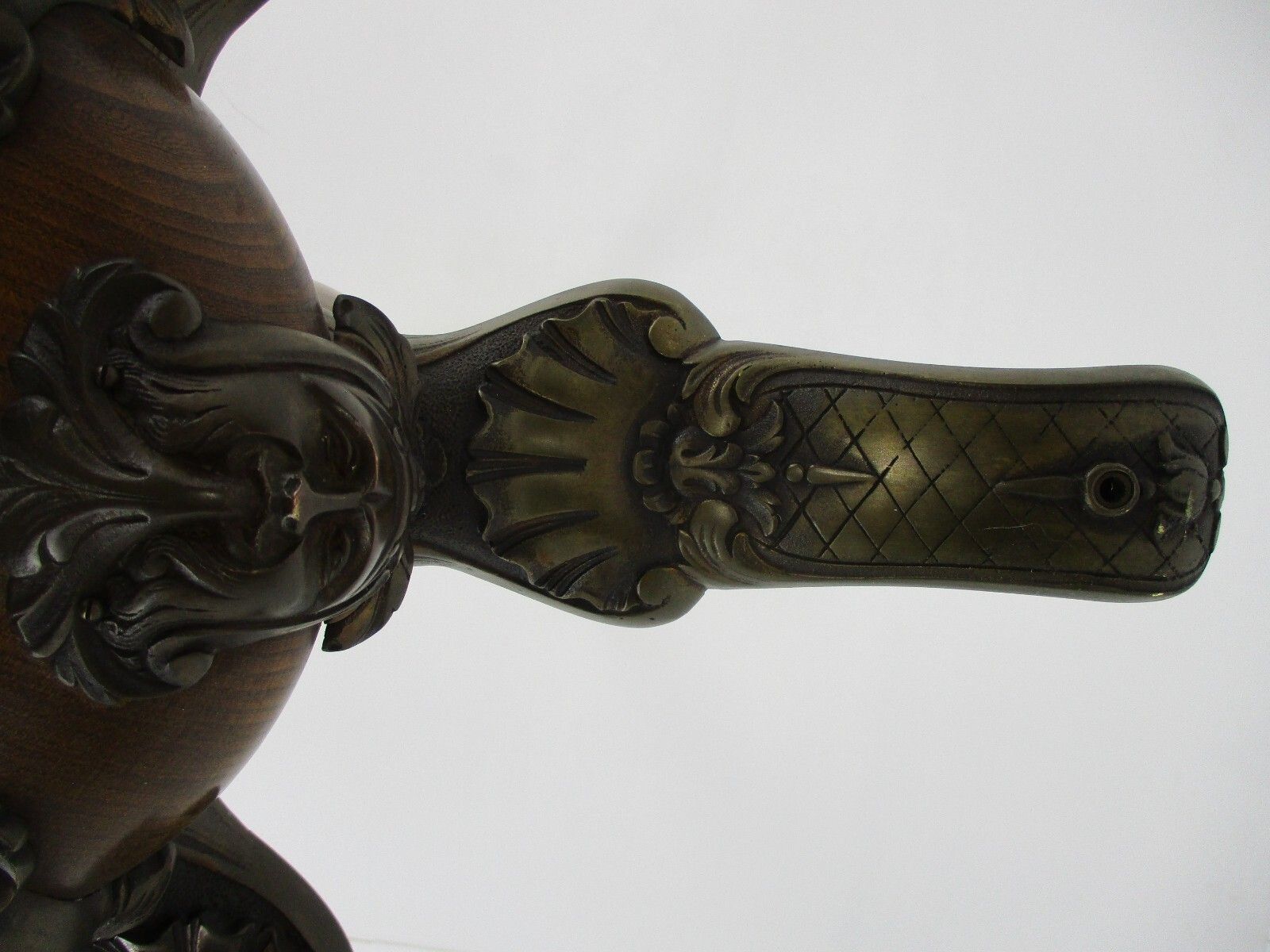 photo for sale Gothic Ornate Brass  Bronze Wood 5 Lights Chandelier Revival Empire Stunning