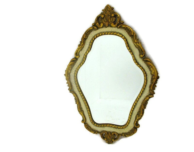 Gorgeous Large Ornate Oval Crackled White Wood Wall Hanging Mirror Romantic Holl
