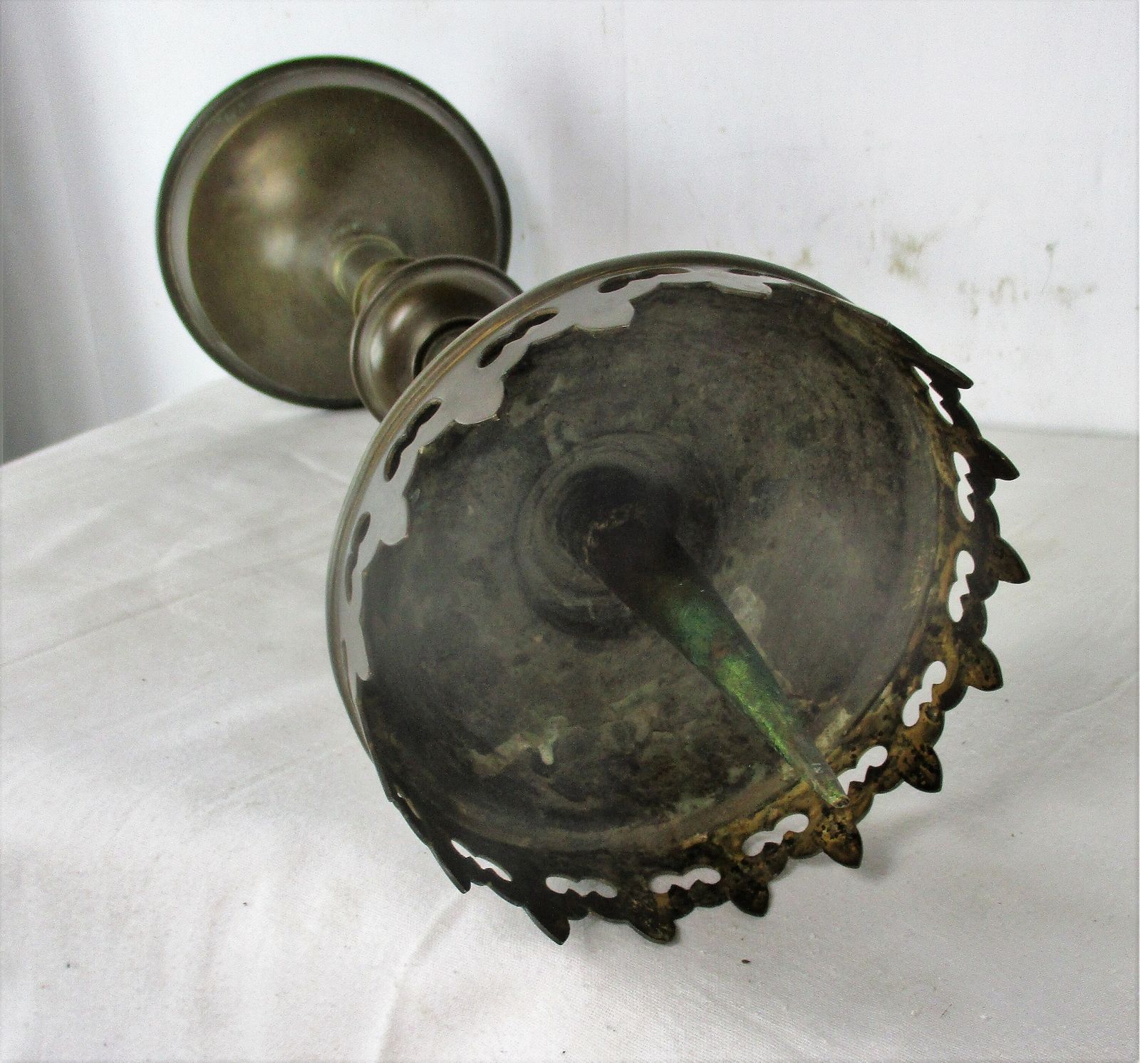 Large Antique Candle Holder Candlestick Church Altar Monastery Brass photo buy