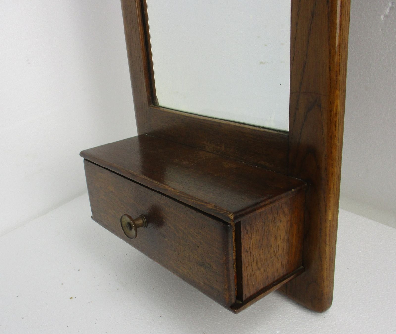 Hallway Cabinet Beveled Glass Mirror Hand Carved Antique Xl Htf Impressive photo for sale