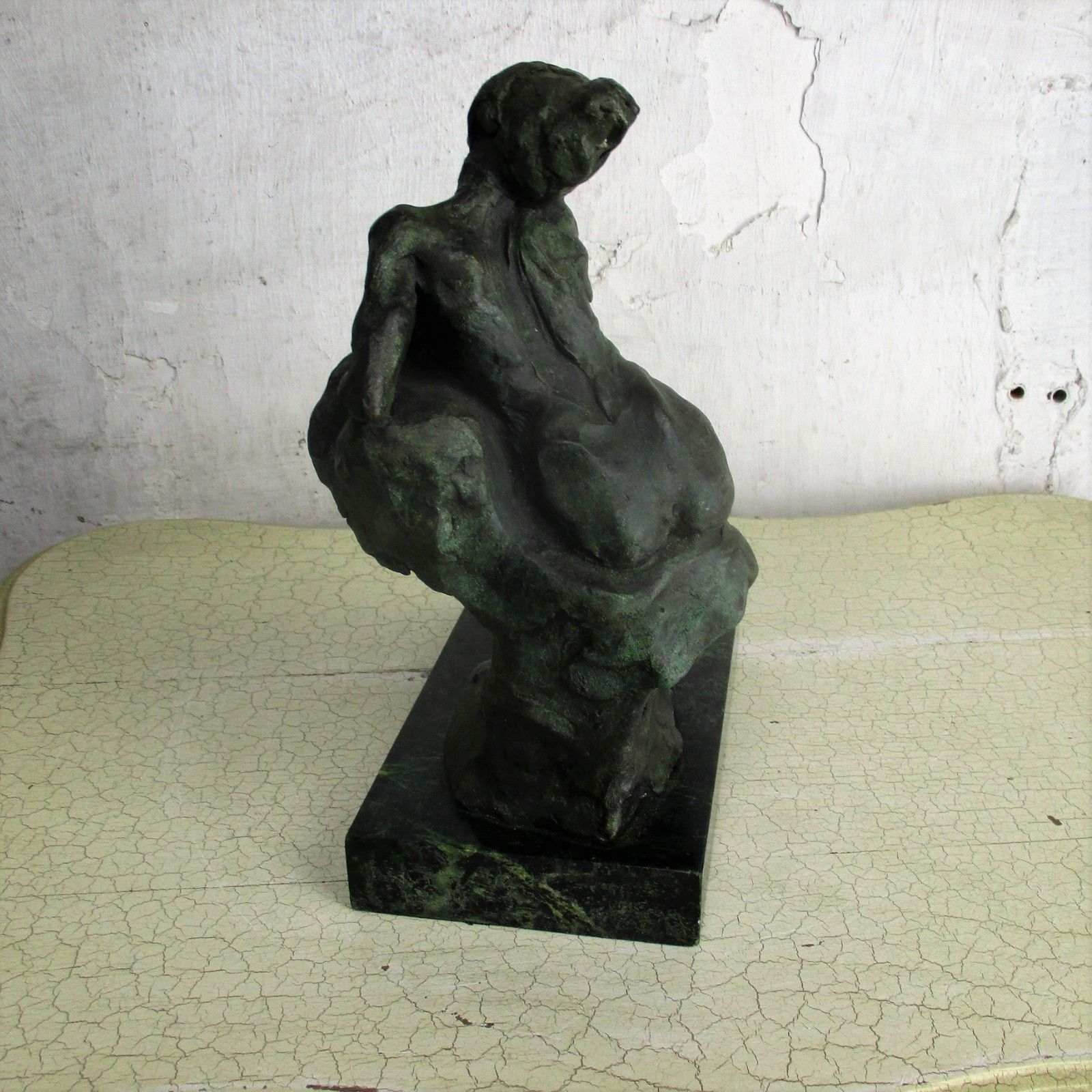 Bc Zheng Bronze Statue Sculpture Marble Base Nude Female Art Work Gorgeous 10.6" photo vinterior