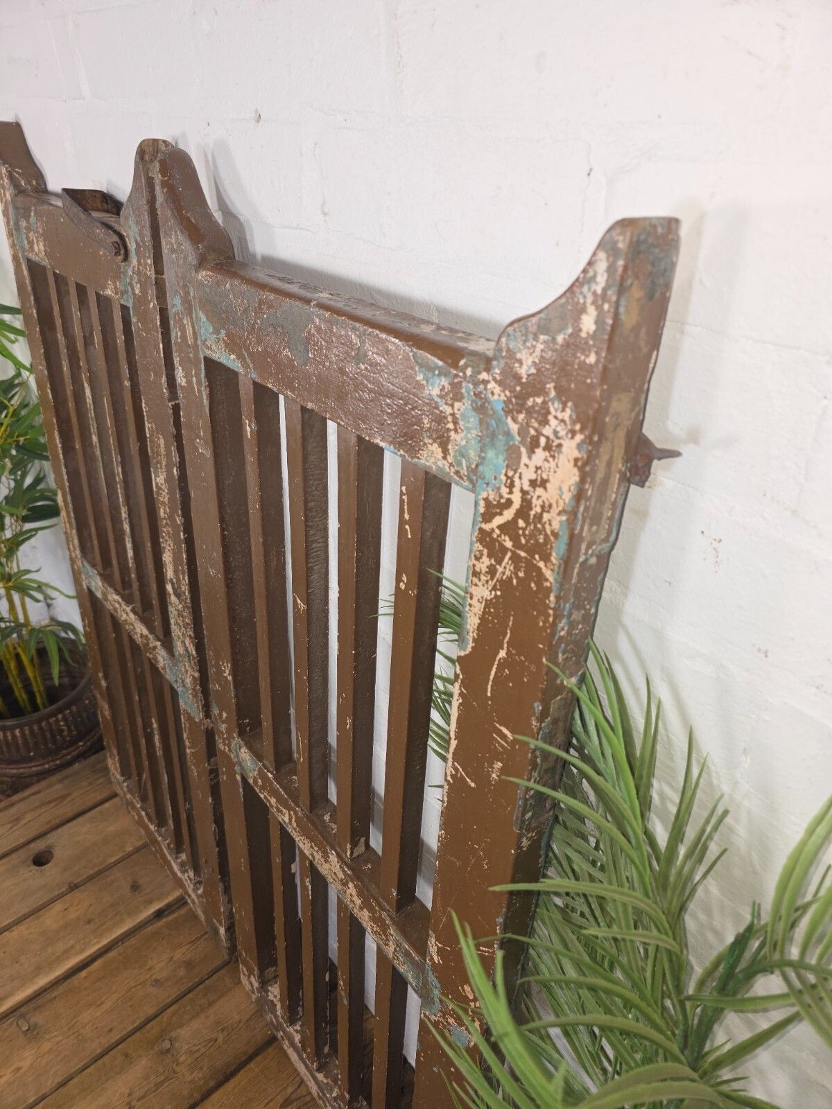 Old Pair Vintage Reclaimed Indian Wooden Iron Saloon Doors Shutters Garden Gates photo buy