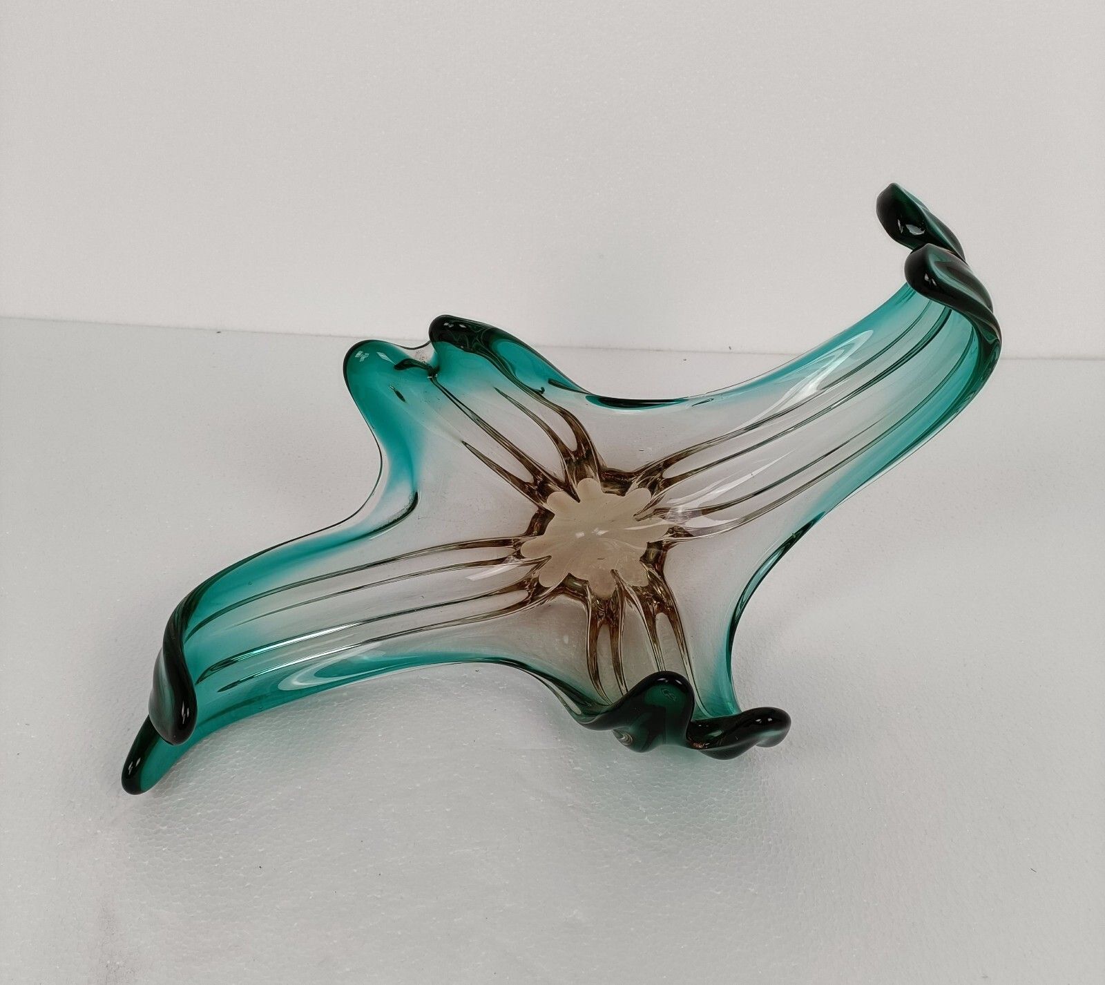 photo furniture Gorgeous Bowl Dish Centerpiece Brown Green Art Glass Murano Italy Vintage