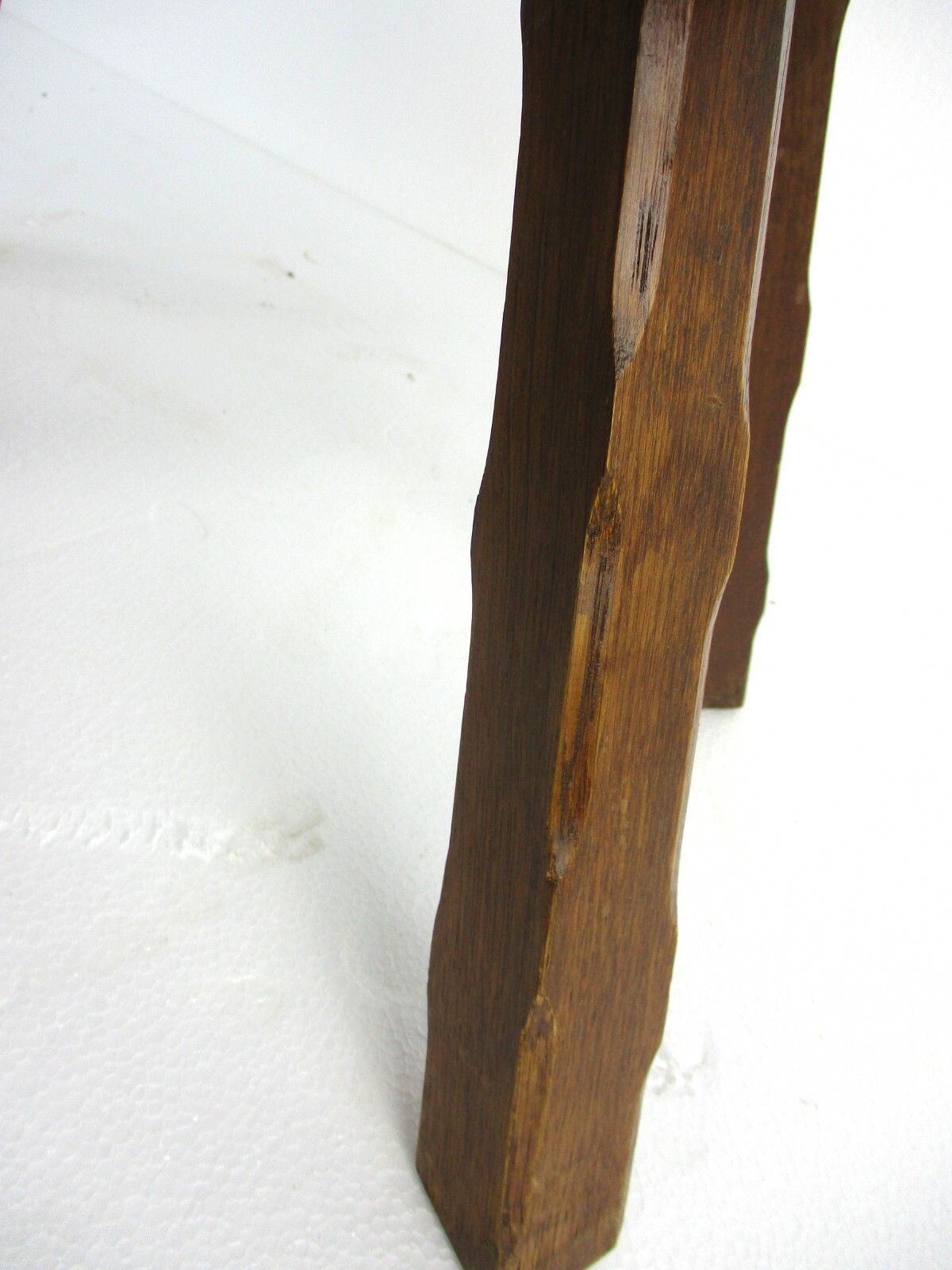 Funky Hand Carved Wood  Milking Stool Pedestal Table Pedestal Barn Style Antique photo 204.0