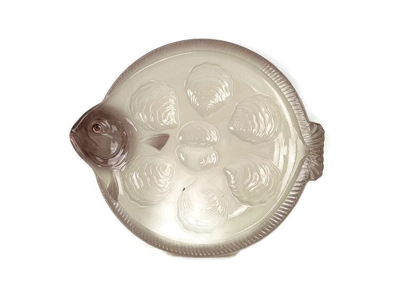 Oyster Fish Plate Germany Ceramic Waechtersbach Vintage Fish Shaped