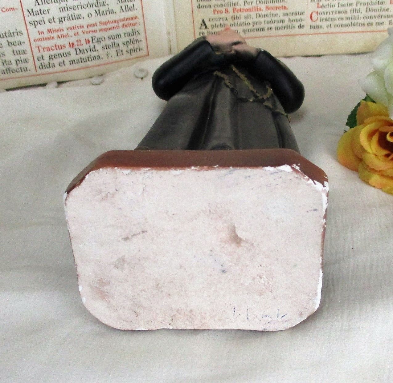 Antique Statue Saint Santo Gerard Santo Majella Plaster Priest Patron Good Sales photo vintage