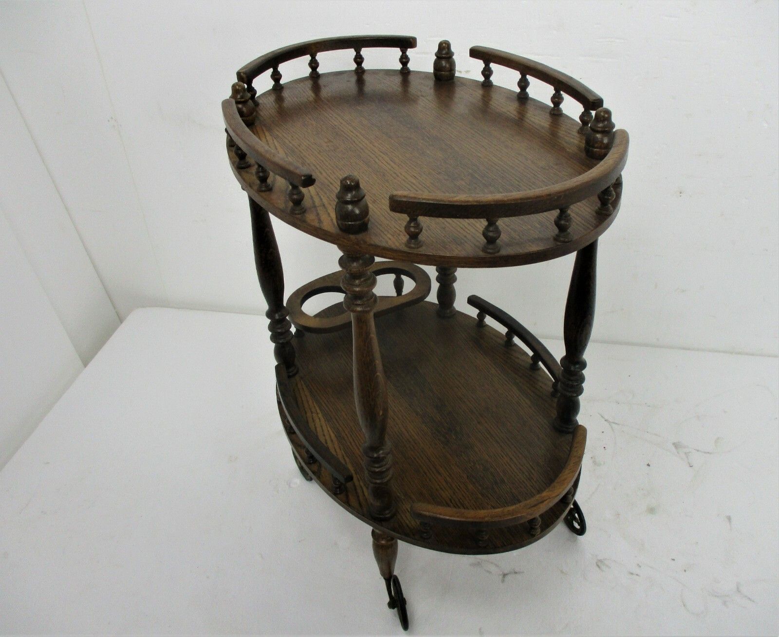 Bar Cocktail Tea Garden Cart Trolley Mid Century Modern Kitchen Island Wood photo for sale