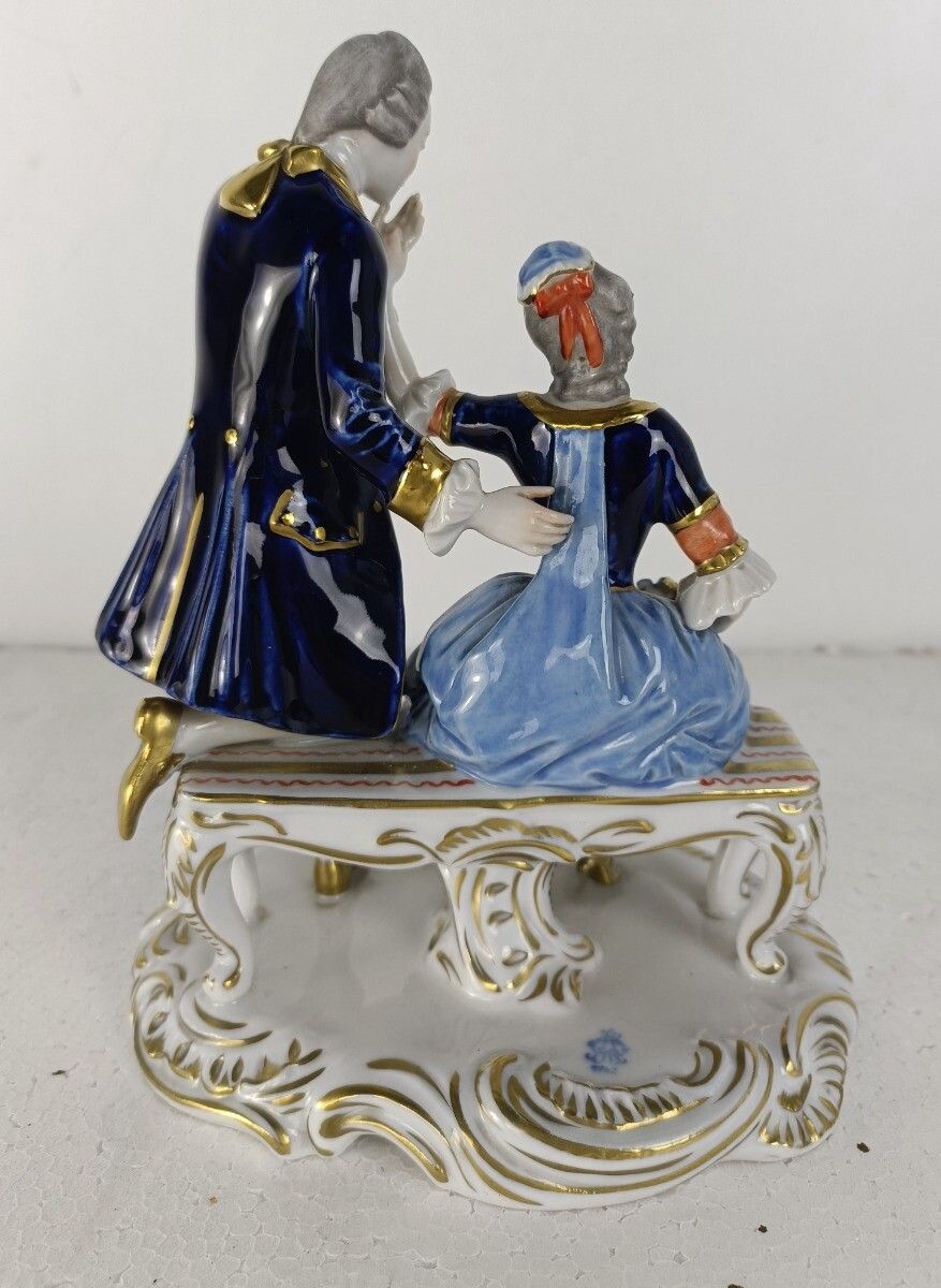 Figurine Statue Wolfstedt 19th Century Courting Couple  Exquisite  Marked Delica photo Art