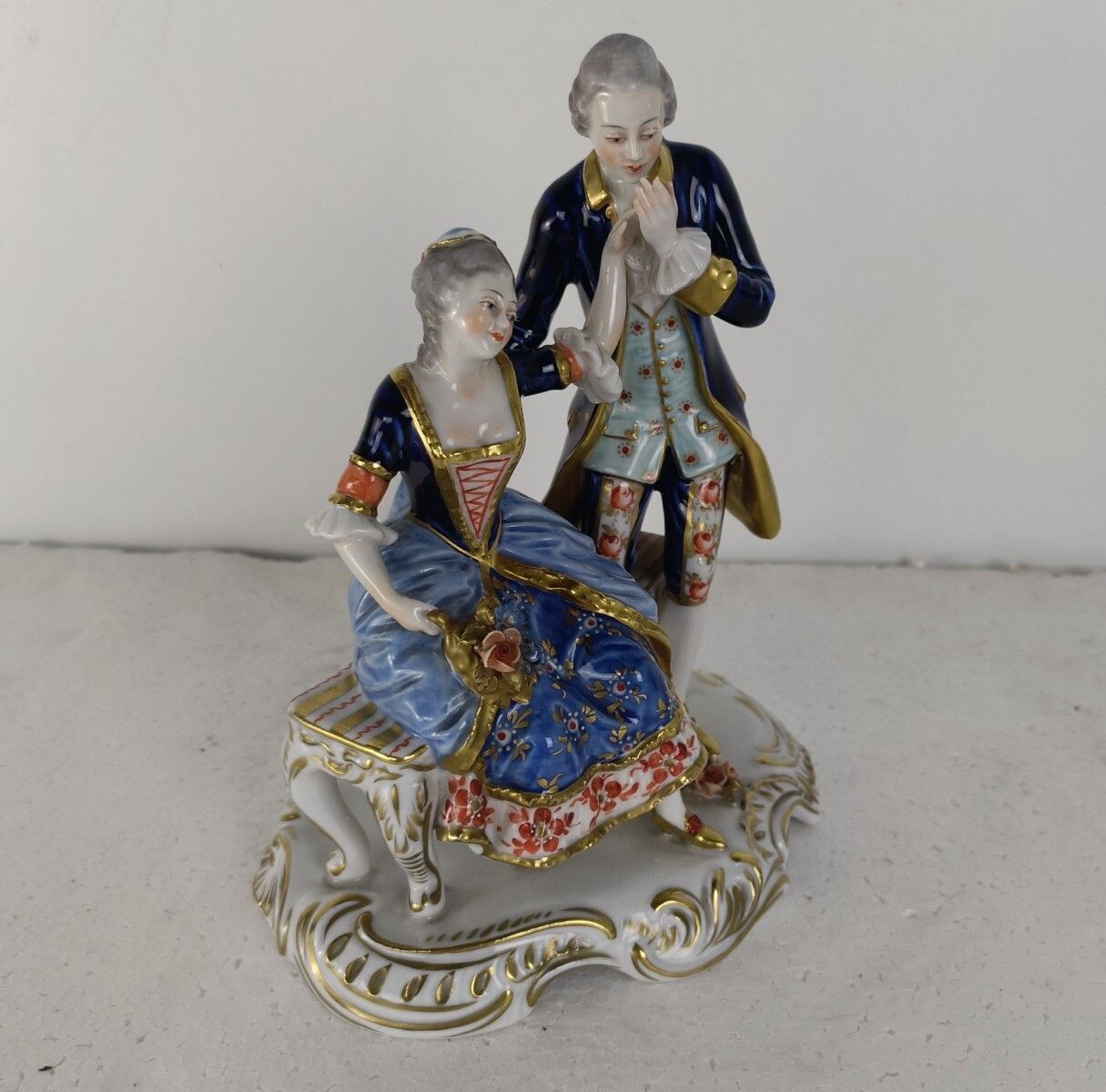 Figurine Statue Wolfstedt 19th Century Courting Couple  Exquisite  Marked Delica photo buy