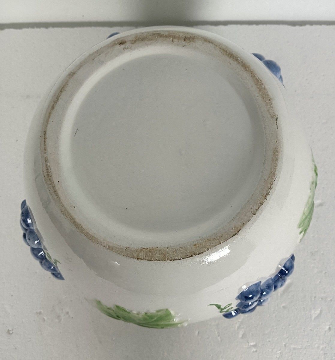 Beautiful  Ceramic Vintage Planter Cachepot Indoor Retro Grapes Leafs photo 73.0