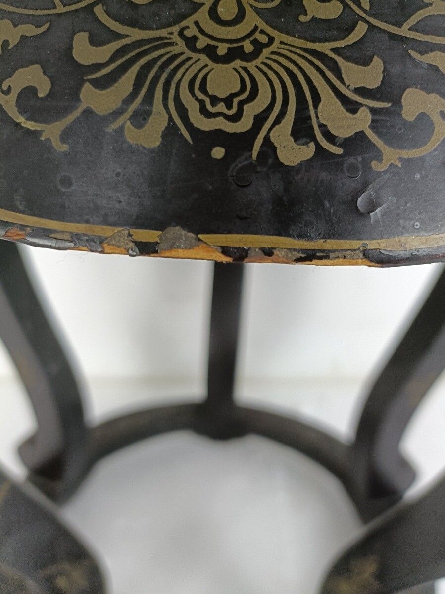 Chinese Antique Round Table Ornate Wood Carved Wood Inlay Side Bonsai Table Gorg photo 526.0