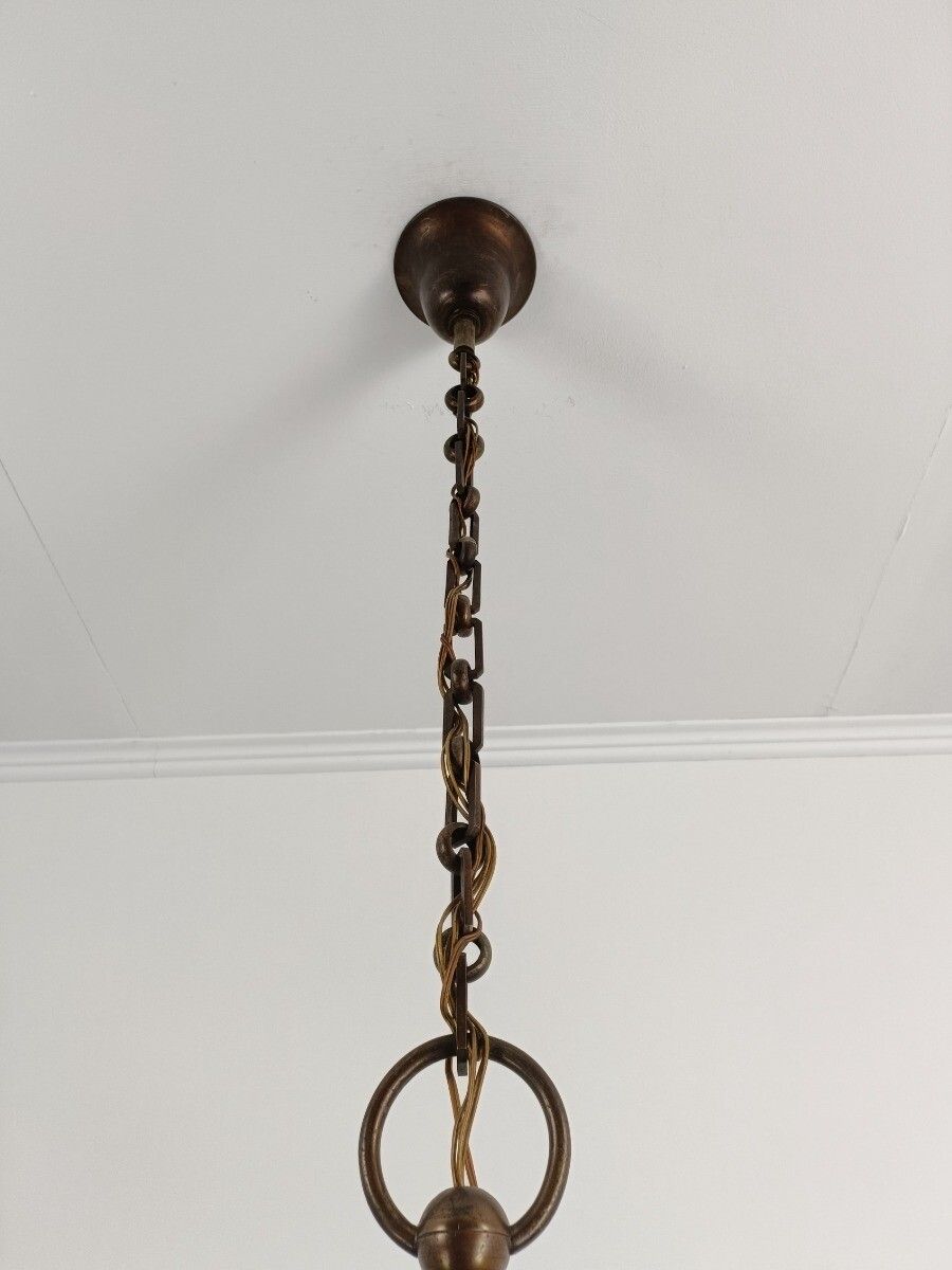 photo furniture Extremely Rare Dutch Flemish Chandelier Bronze 9 Lights Barn Farmhouse Style Vin