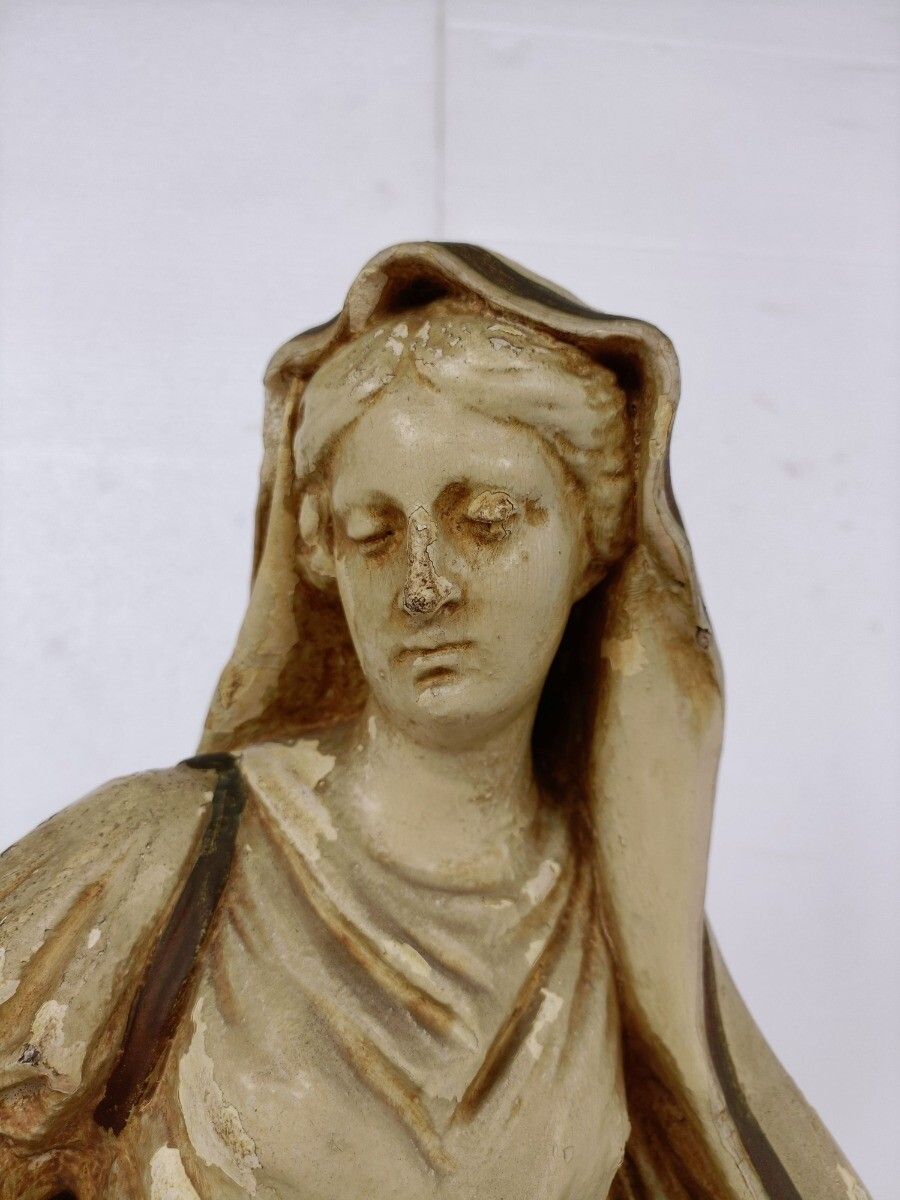 photo furniture Statue Sitting Our Lady Virgin Mary Infant Sedes Sapientiae Plaster Gorgeous