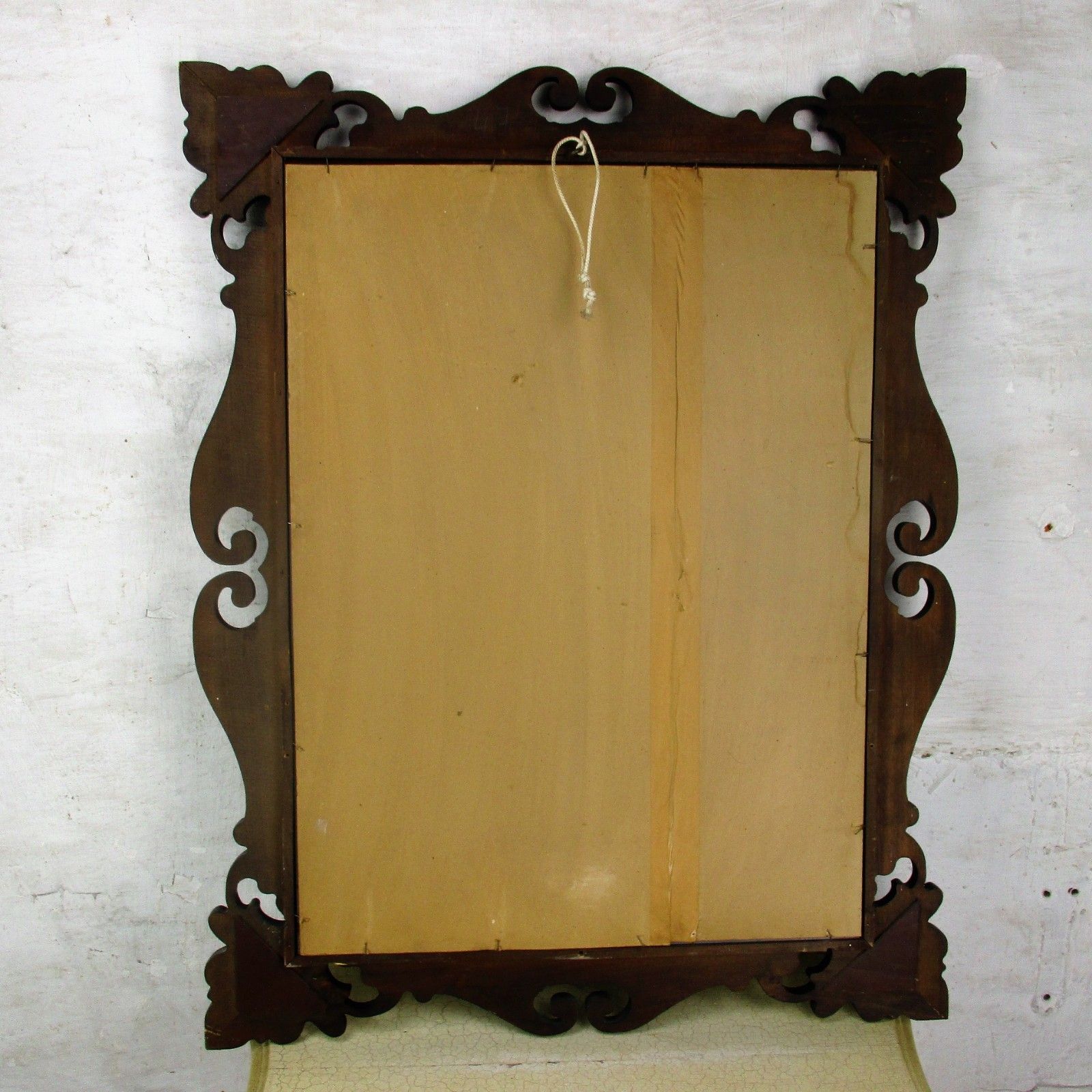 Large Wooden Wall Hanging  Mirror Ornate Vanity Dresser Hallway 34" X 26 photo 260.0