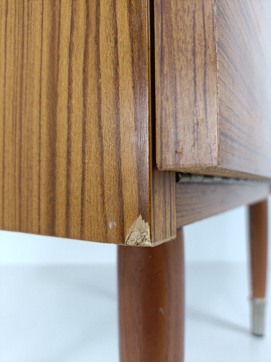 Wooden Wood  Nightstand End Table Bedroom Cabinet Vintage Modernist Retro photo vintage
