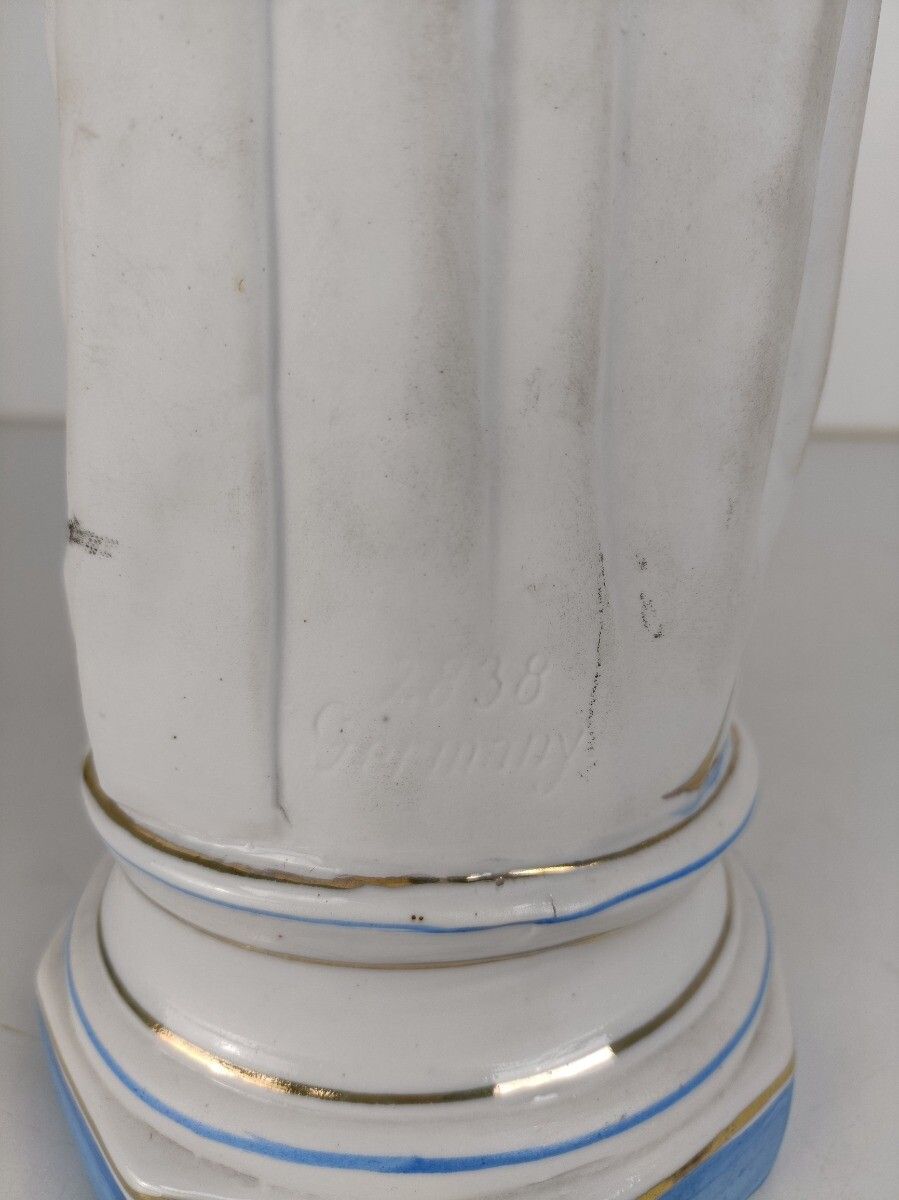 Vintage Porcelain Bisque Statue Virgin Mary Our Lady Madonna Infant Child Jesus photo 182.0