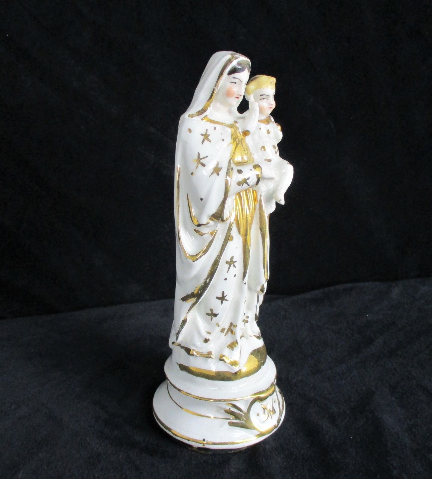 Antique 1900 Vieux Paris Bruxelles Porcelain Bisque Statue Virgin Mary Madonna I photo furniture