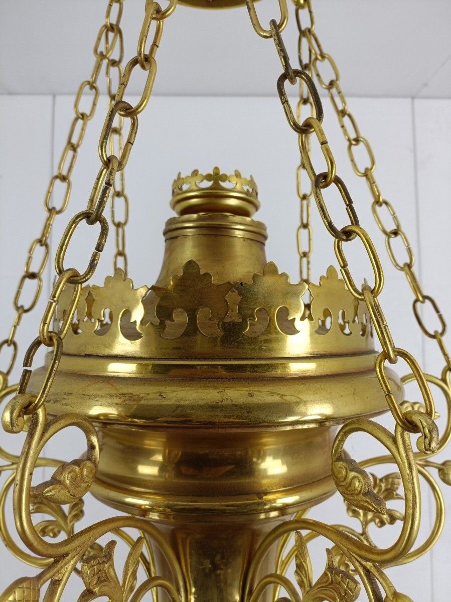 Antique Bronze Brass Dore Gods Lamp Light Ceiling Fixture Chandelier Pendant  Go photo buy