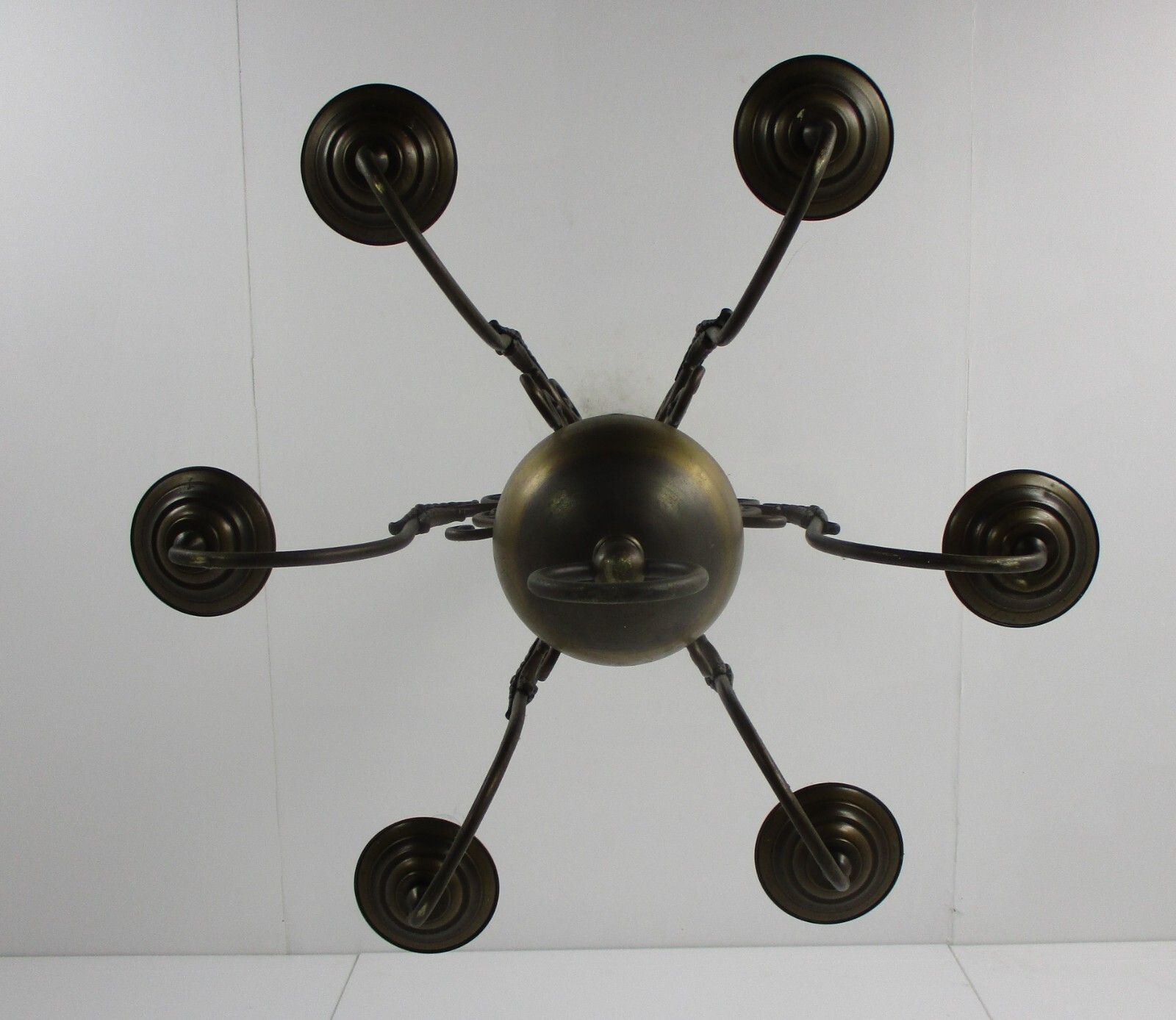 Flemish Dutch Chandelier 6 Arm Lights Brass Eagle Barn Country Style Gorgeous photo buy
