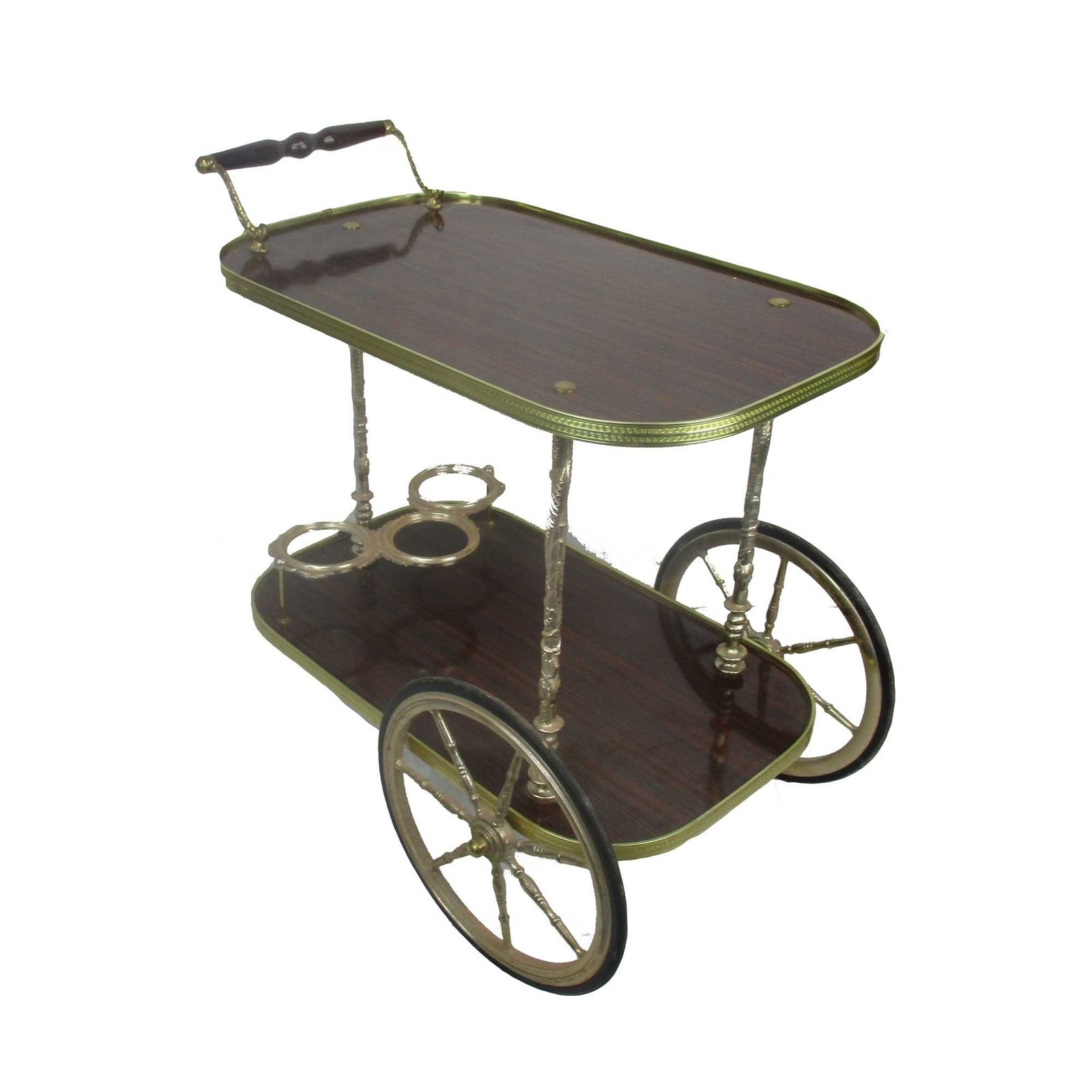 Bar Cocktail Tea Entertainment Cart Trolley Kitchen Island Veneer Retro Funky Ba photo furniture