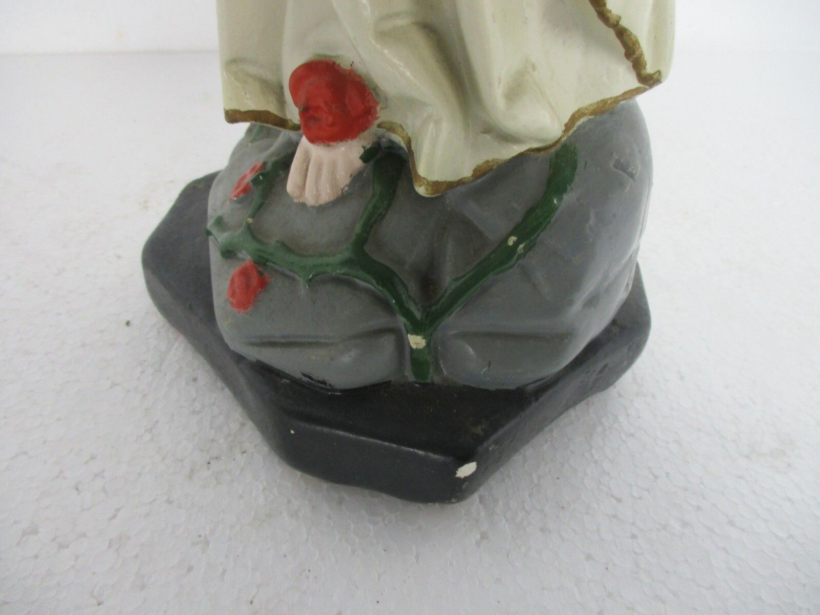 Vintage French Virgin Mary Madonna Our Lady Of Lourdes Plaster Statue  21.25" photo buy