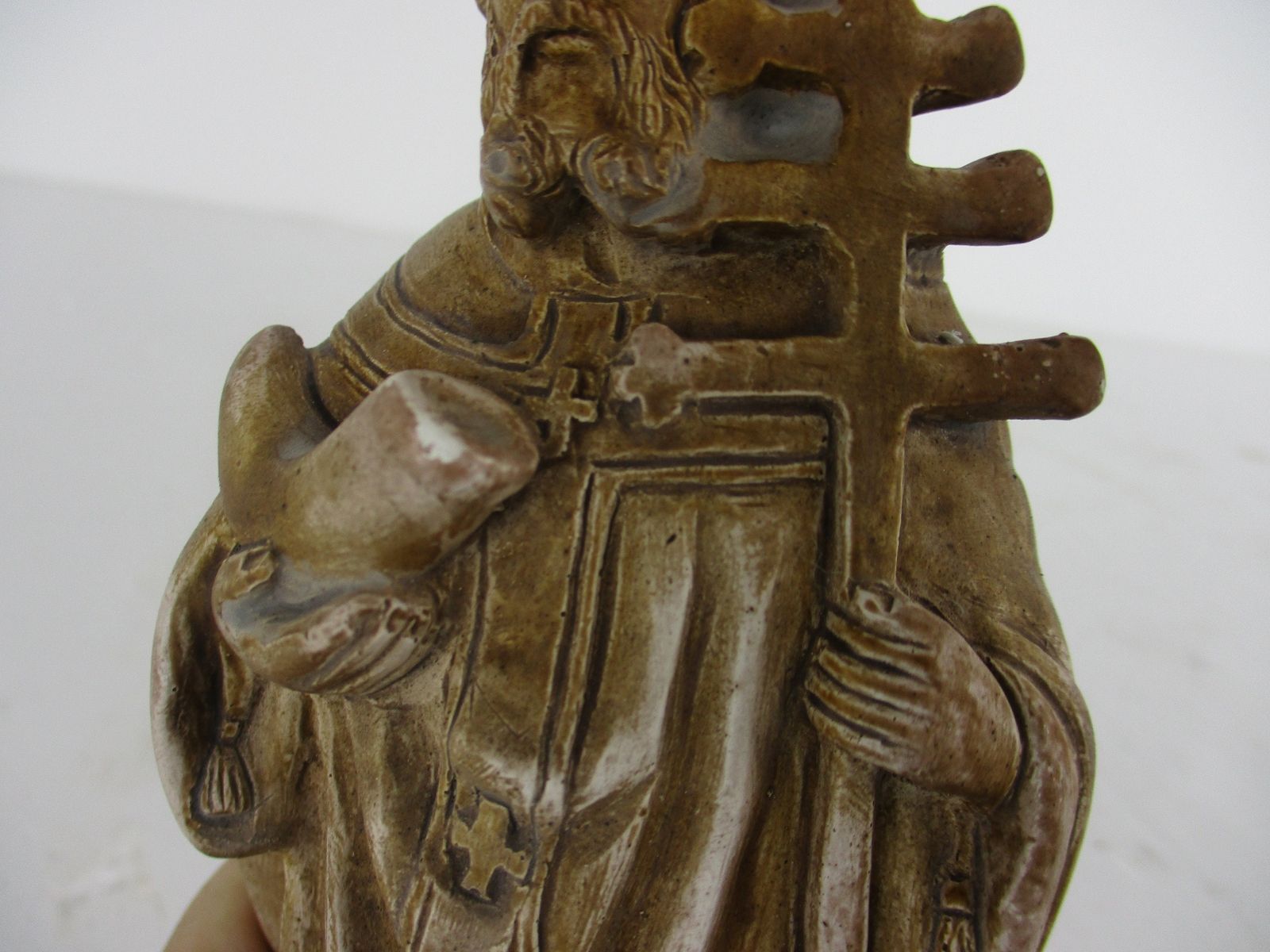 Htf Statue  Saint Pope Cornelius Patron Saint Horn Collector Plaster photo for sale