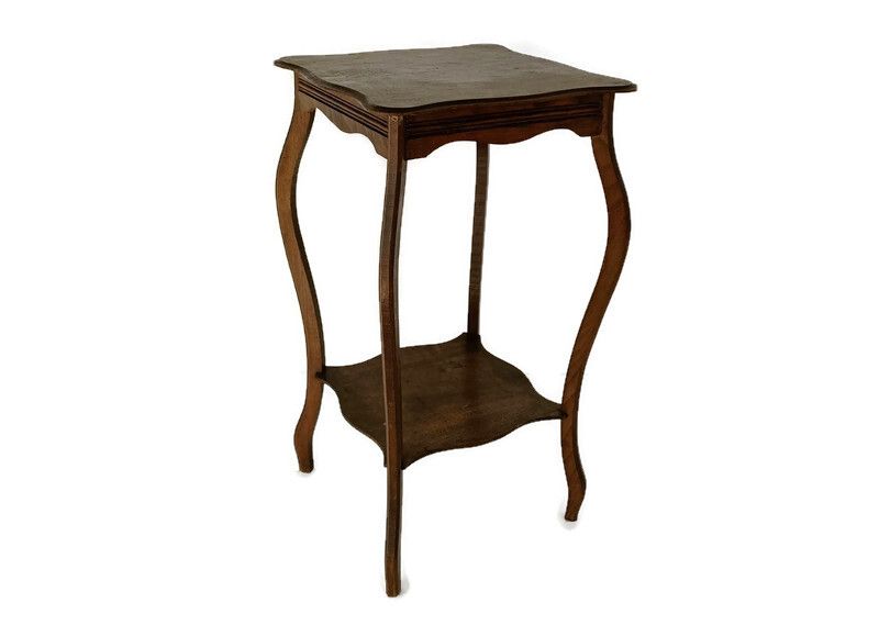 Art Nouveau Pedestal Side Occasional Table Plant Flower Stand Two Tier Art Deco