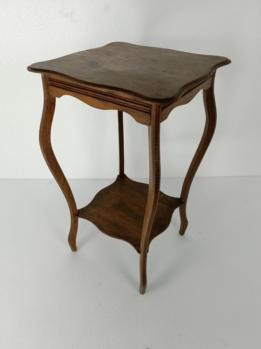 Art Nouveau Pedestal Side Occasional Table Plant Flower Stand Two Tier Art Deco photo for sale