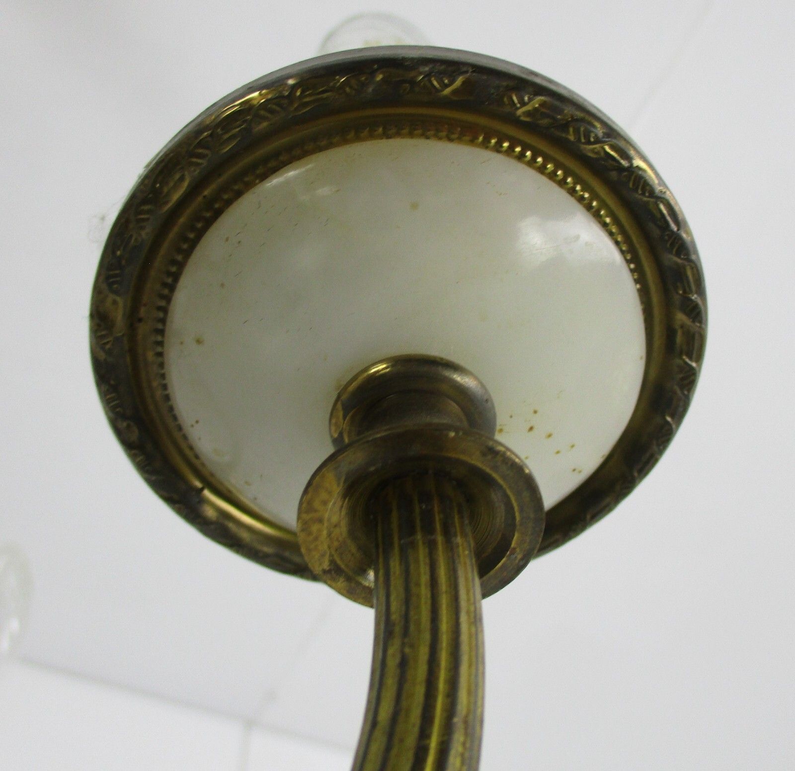 photo for sale Chandelier 6 Arms Lights Hollywood Regency Brass Marble Parts Brass