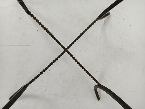 Vintage Wrought Iron Glass Top Side Porch Table Occasional Wine Table Plant Stan photo for sale