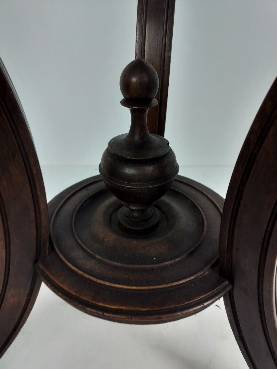 Stunning Antique Pedestal Plant Stand Carved Wood With Spindles Side Table Wow photo vinterior