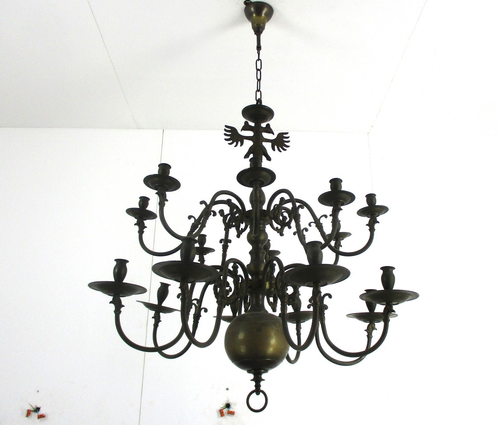 photo furniture Gothic Castle Chandelier With 16 Candles Bronze Not Electrified 19thc Bonhommes