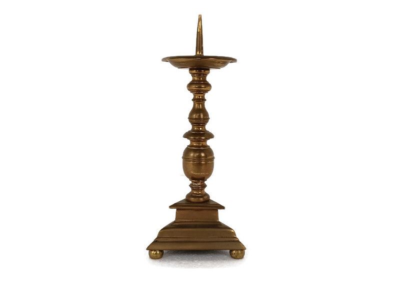 Antique Bronze Candle Holder Candle Stick, 19th Century Heavy