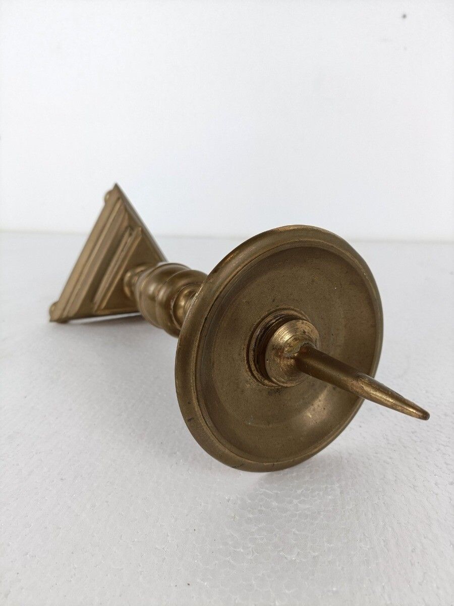 Antique Bronze Candle Holder Candle Stick, 19th Century Heavy photo buy
