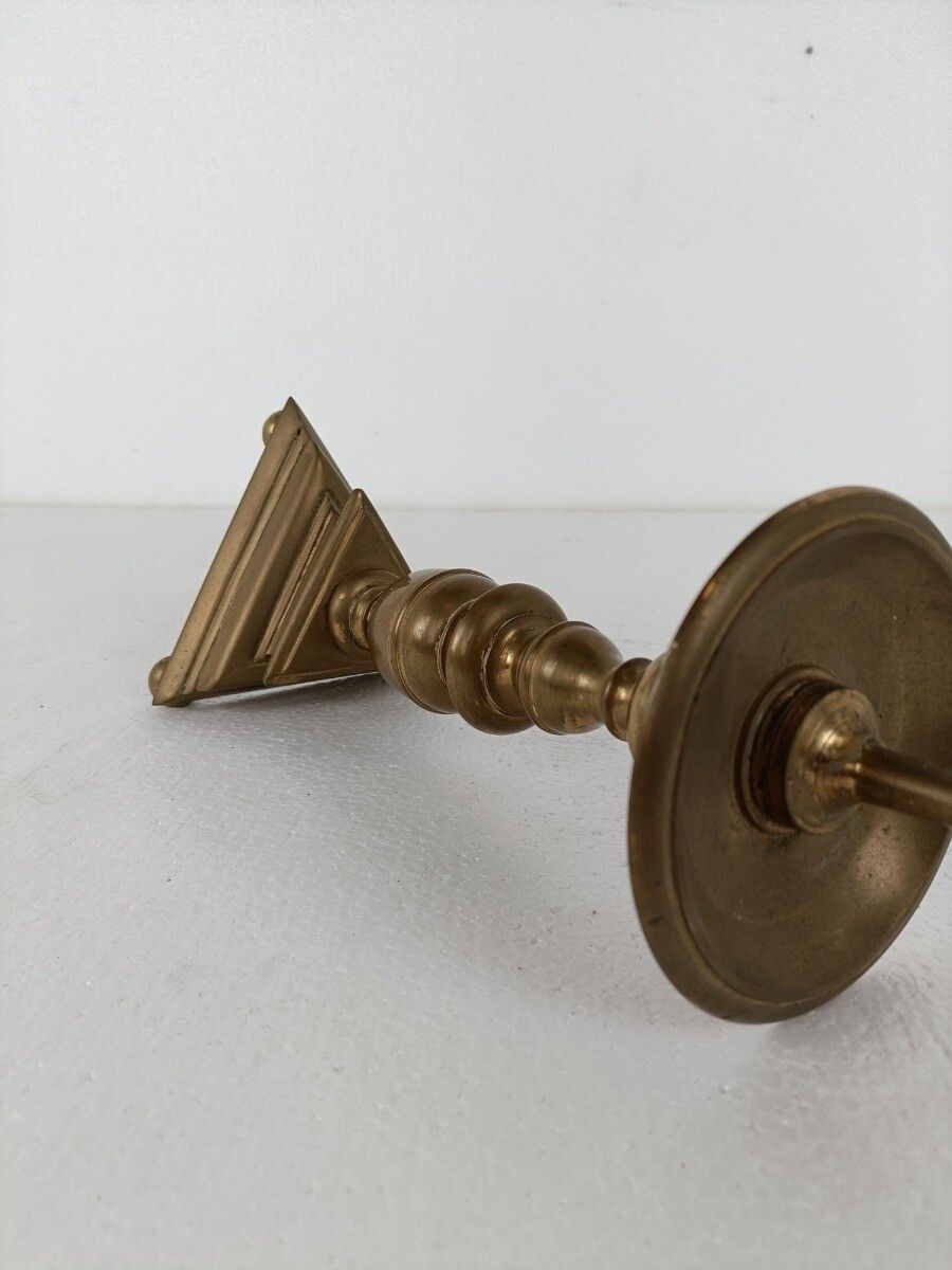 Antique Bronze Candle Holder Candle Stick, 19th Century Heavy photo vintage