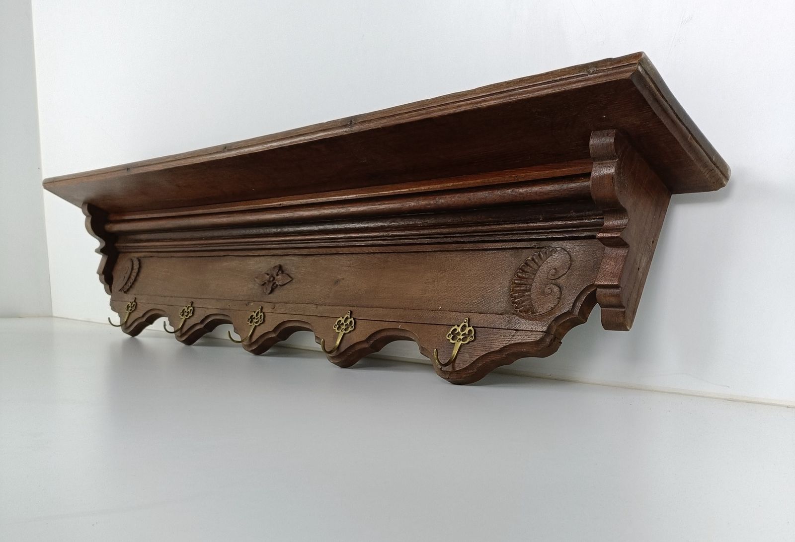 Gorgeous Antique Coat Rack Hat Rack Hand Carved Wood Xl French Oak 19th Century photo for sale