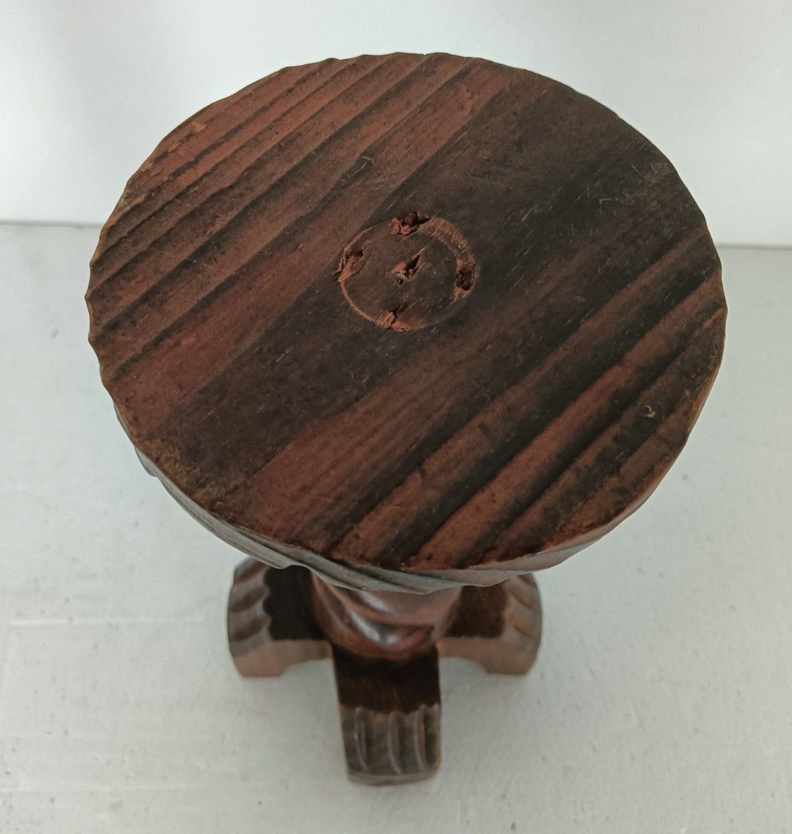 Mini Small Table Pedestal Plant Bonsai Stand Carved Wood Barley Twist Vintage photo Furniture