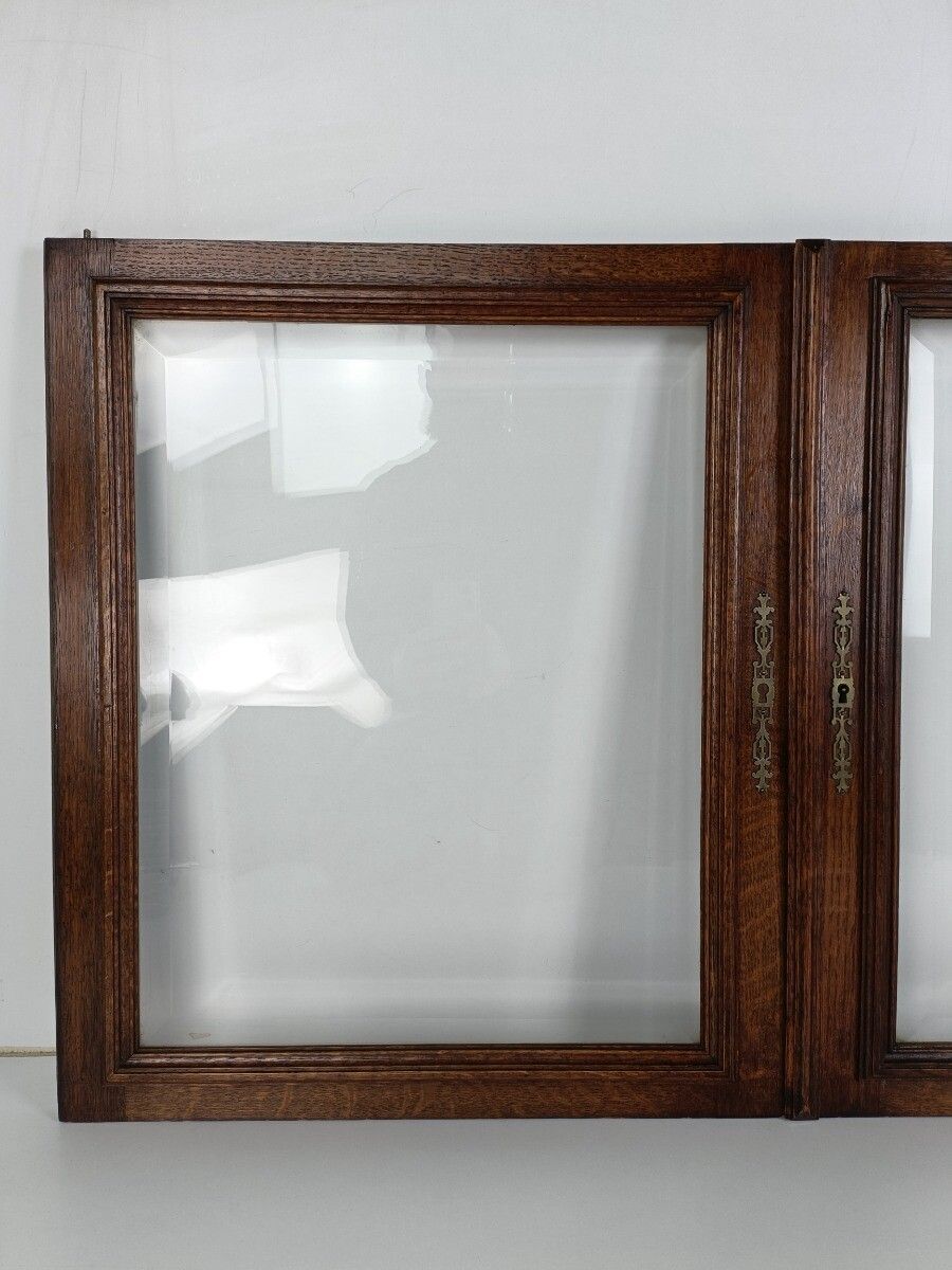Pair Antique French Hand Carved Wood Door Panels Reclaimed Architectural Beveled photo vinterior