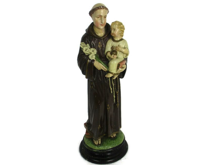 St Anthony Padua Of Lisbon Infant Child Plaster Statue Franciscan Order Friars