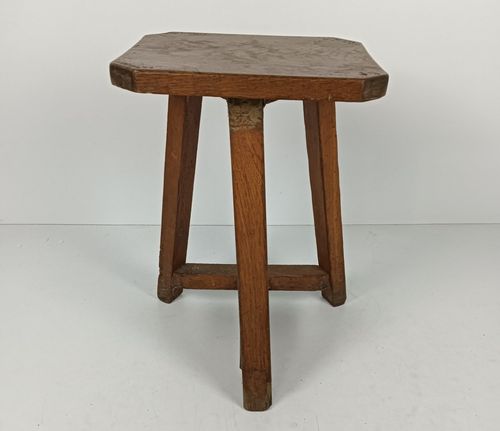 photo for sale Milking Stool Pedestal Plant Stand Side Table Carved Wood Vintage Special Funky