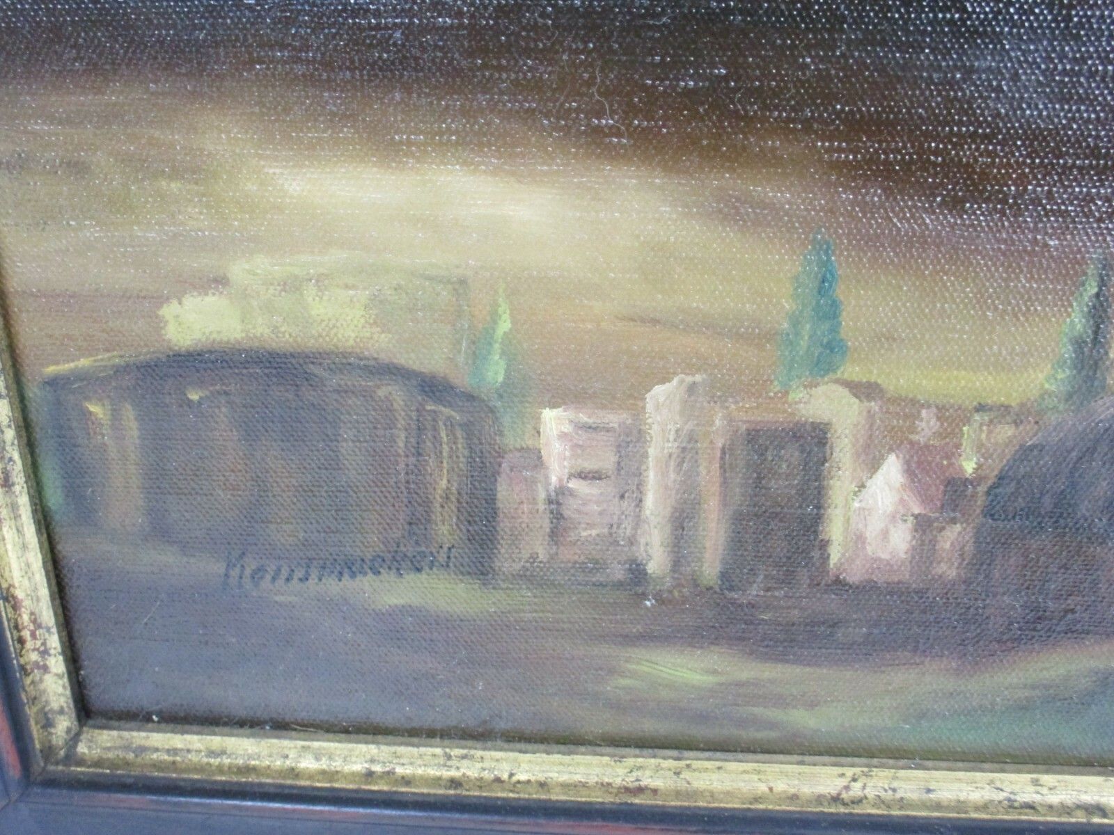 19th C Religious Scene Painting Oil On Canvas Crucifixion Framed Deknudt Wow photo Art