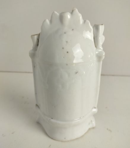 Antique Rare Standing Holy Water Font Vessel Our Lady Madonna Virgin Mary Bisque photo buy