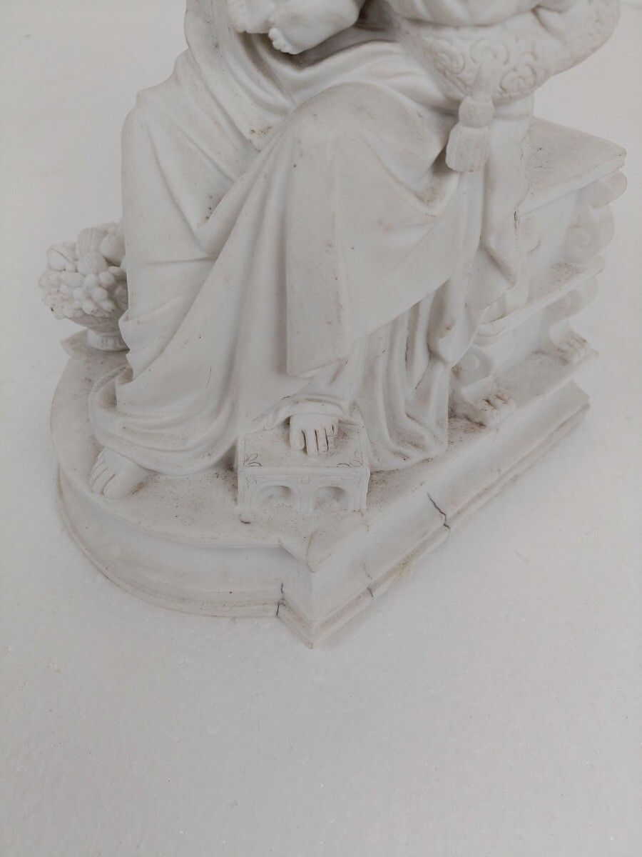 French Antique 1900 Bisque Statue Virgin Mary Our Lady Madonna Sedes Sapientiae photo buy