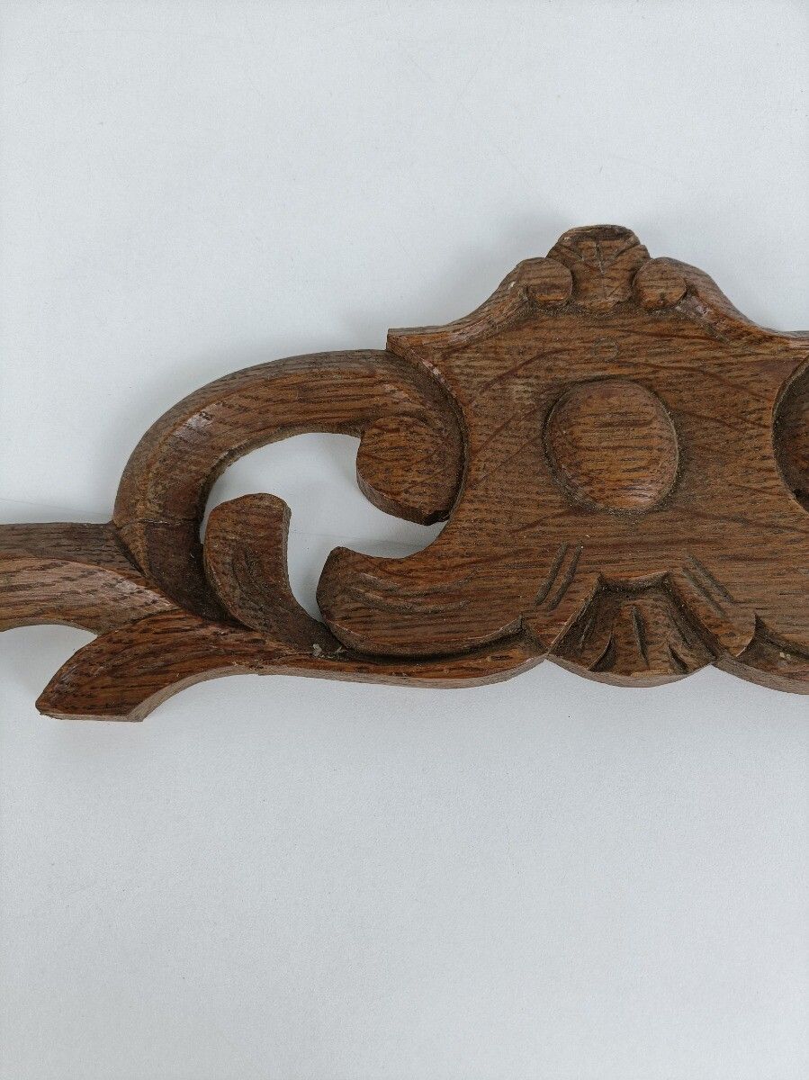 Antique Corbel Hand Carved Wood  Architectural Reclaimed France Panel Pediment S photo 142.0
